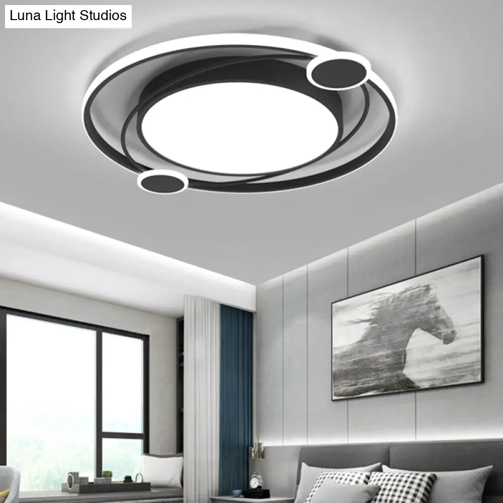 DecorBites™ DecorBites™ Black Acrylic LED Flush Ceiling Light for Minimalist Bedroom