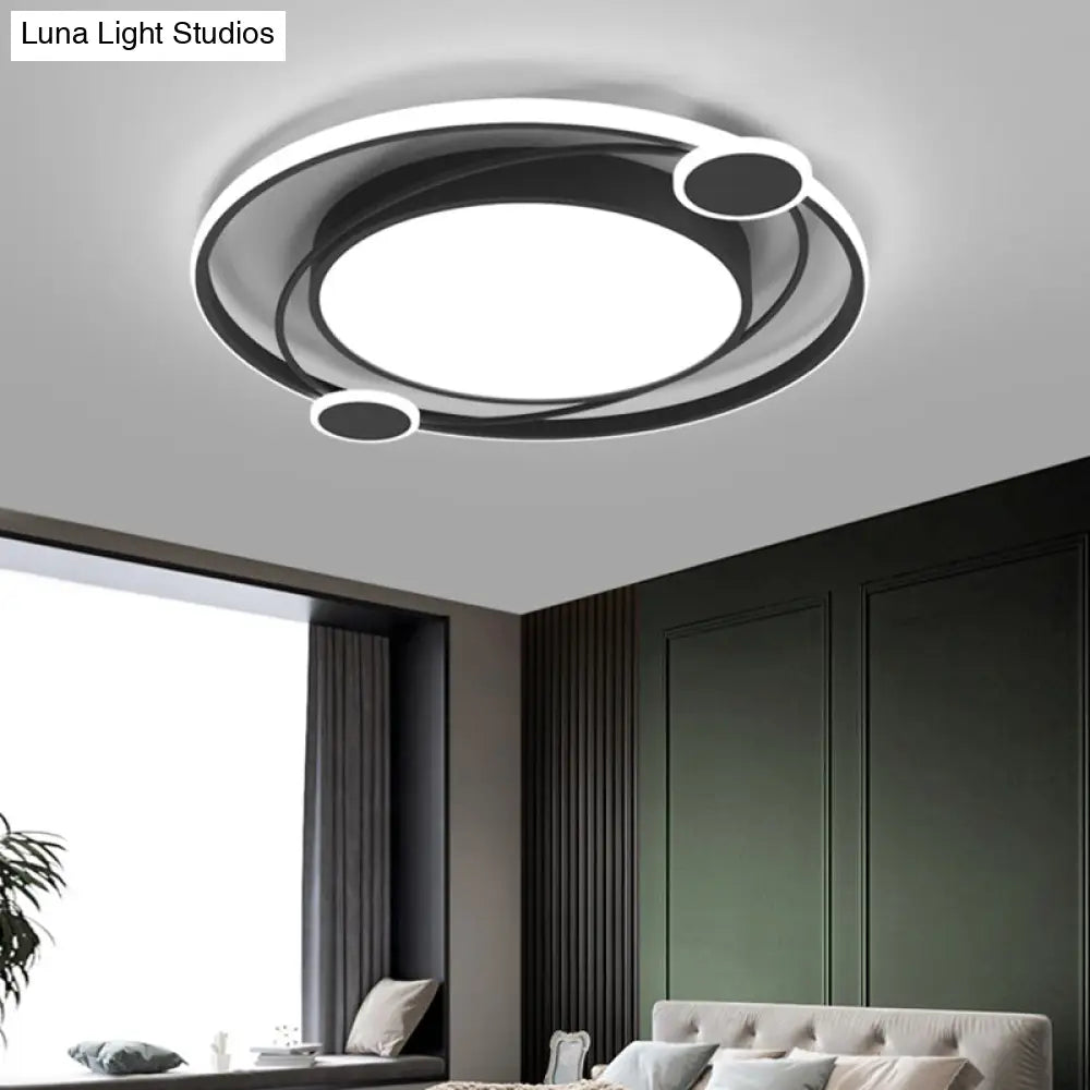 DecorBites™ DecorBites™ Black Acrylic LED Flush Ceiling Light for Minimalist Bedroom