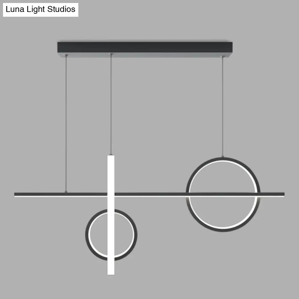 ديكوربايتس™ مصباح LED أسود أكريليك معلق: جزيرة تعليق مبتكرة بسيطة