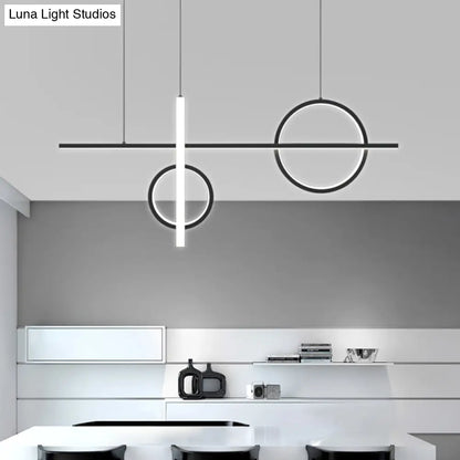 ديكوربايتس™ مصباح LED أسود أكريليك معلق: جزيرة تعليق مبتكرة بسيطة