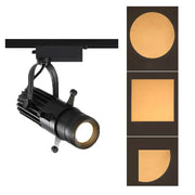 Black adjustable aperture led spotlight commercial track light with decorbites adjustable aperture and three diffuser shapes
