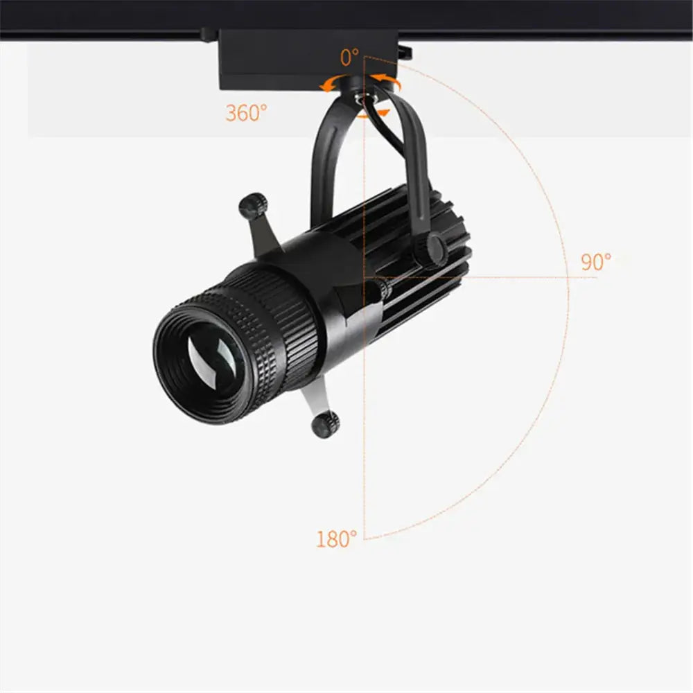 Black adjustable aperture led spotlight with textured ribbed design and adjustable angles for commercial use decorbites adjustable aperture