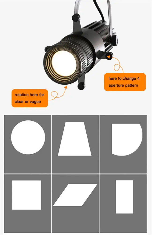 Black metal decorbites adjustable aperture led spotlight for commercial track lighting with versatile light patterns