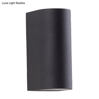 ديكوربايتس™ مصباح حائط أسطواني خارجي LED من الألومنيوم الأسود - شمعدان حائطي بسيط