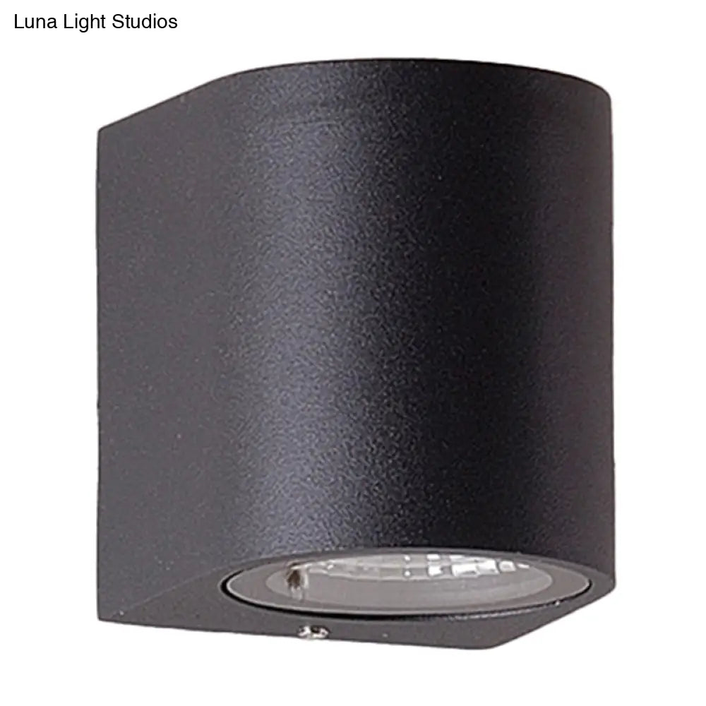 ديكوربايتس™ مصباح حائط أسطواني خارجي LED من الألومنيوم الأسود - شمعدان حائطي بسيط