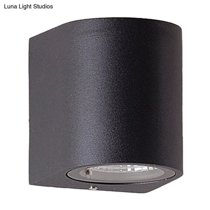 ديكوربايتس™ مصباح حائط أسطواني خارجي LED من الألومنيوم الأسود - شمعدان حائطي بسيط