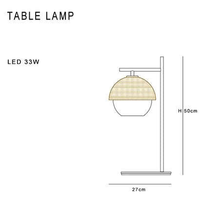 Black and brass mesh globe wall lamp with beige woven shade and slender black metal arm featuring led 33w bulb
