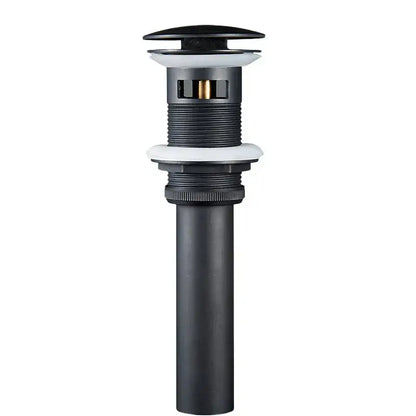 Black matte-finish sink drain with white plastic rings for decorbites brushed nickel faucet bathroom stopper