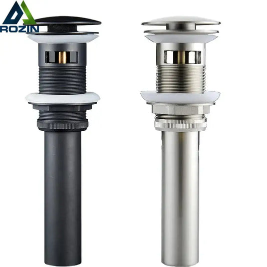 Black and chrome brushed nickel faucet sink drain with white plastic accents decorbites brushed nickel bathroom stopper