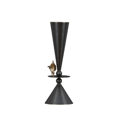 Black matte bronze flower vase with gold figurine from decorbites bronze flower decor for dining room or cocktail glasses