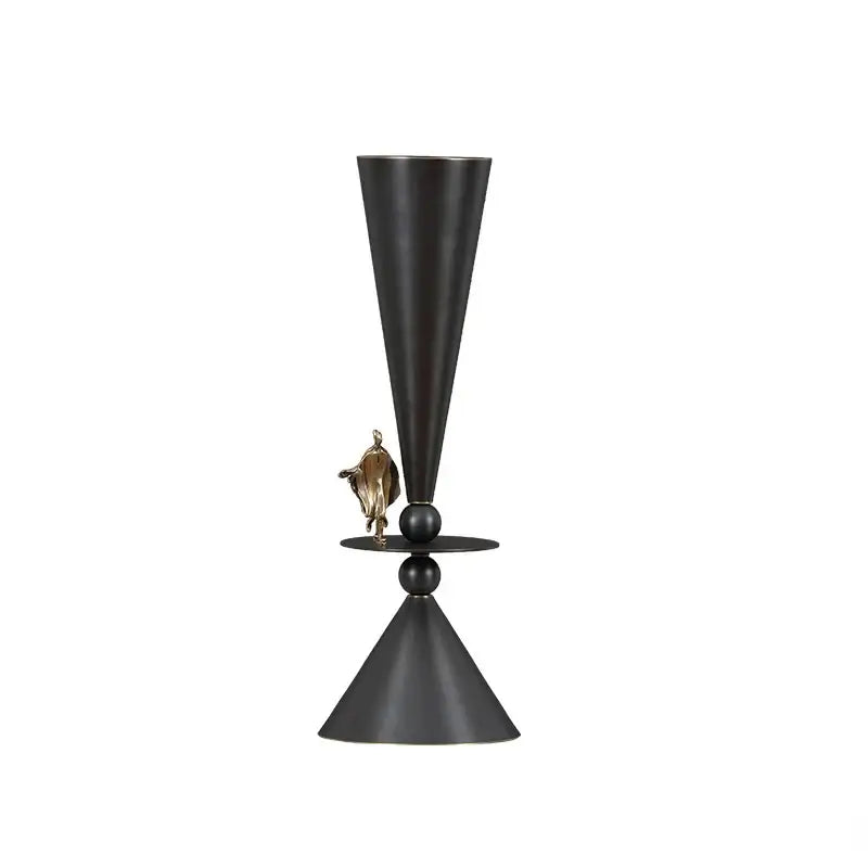 Black matte bronze flower vase with gold figurine from decorbites bronze flower decor for dining room or cocktail glasses