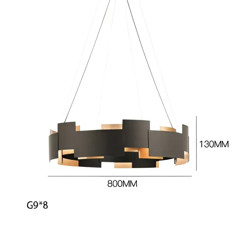 Black and gold geometric ceiling chandelier with modern design for living room decorbites black Scandinavian style