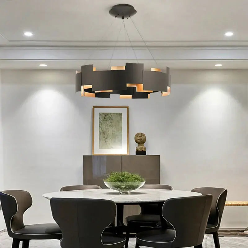 Modern black and gold geometric ceiling chandelier featuring decorbites black scandinavian style for living room decor