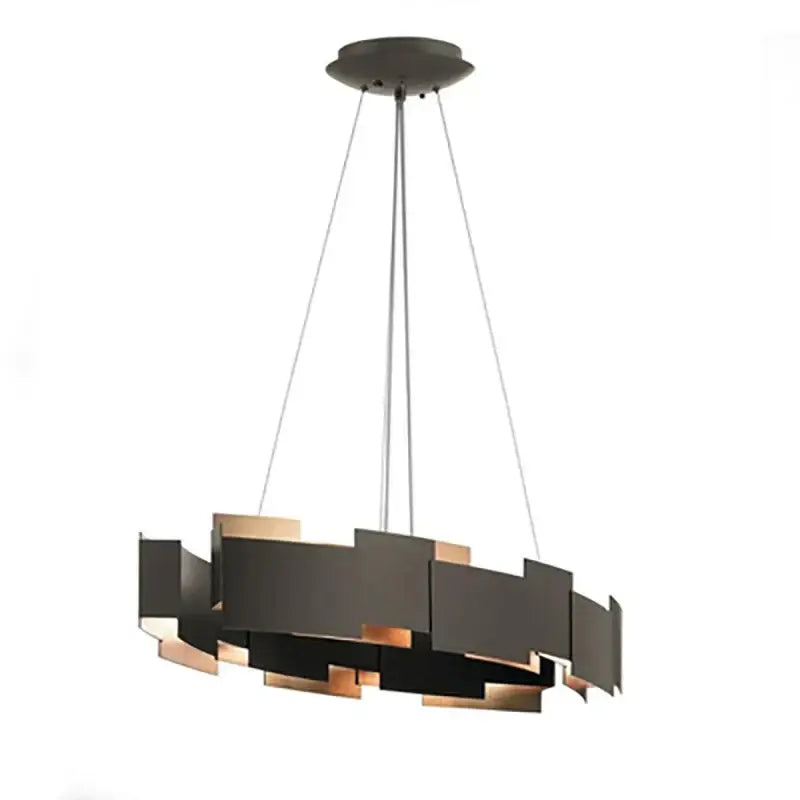 Modern black and gold geometric ceiling chandelier with circular layered design for living room decorbites black scandinavian style