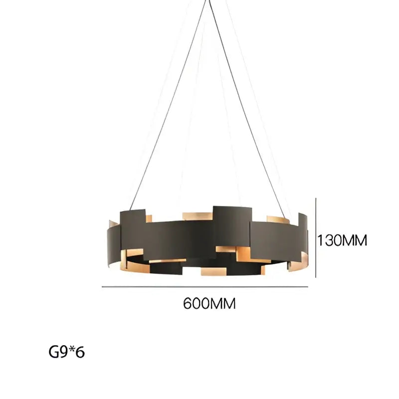 Black and gold geometric ceiling chandelier with modern circular design for living room decorbites black scandinavian style