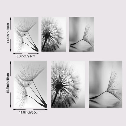 Black and White Dandelion Canvas Wall Art