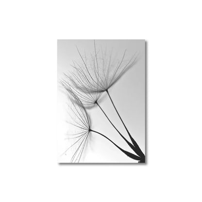 Black and White Dandelion Canvas Wall Art - A / 30x45cm