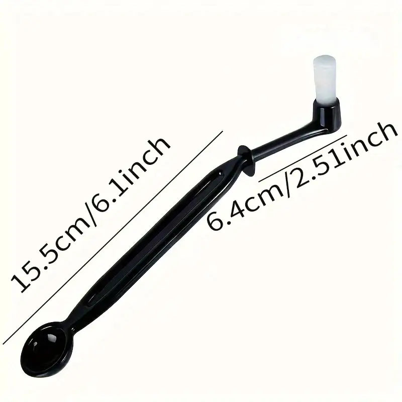 Black plastic coffee brush spoon with white rubber tip for espresso machine decorbites coffee brush kitchen tool