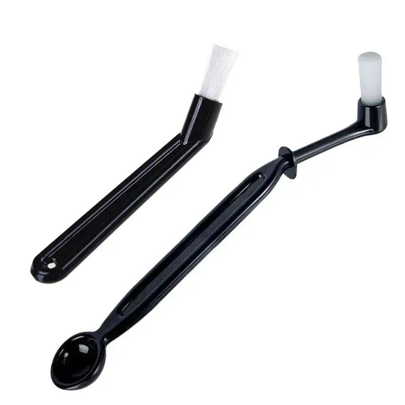 Black plastic espresso machine coffee brush spoon set with white bristles decorbites coffee brush tool