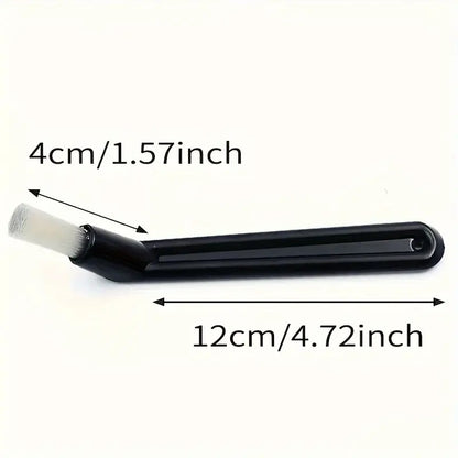 Black plastic decorbites coffee brush with white bristle head and ergonomic handle for espresso machine cleaning