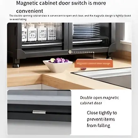 Black magnetic cabinet door switch with sleek design for secure closure on decorbites kitchen cupboard storage rack