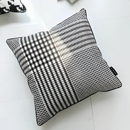 Black and white hounds tooth cushion cover with subtle sheen for living room decorbites hounds tooth throw pillow