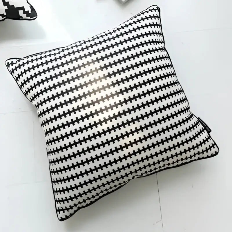 Black and white hounds tooth cushion cover with a modern design for living room decorbites hounds tooth pillow