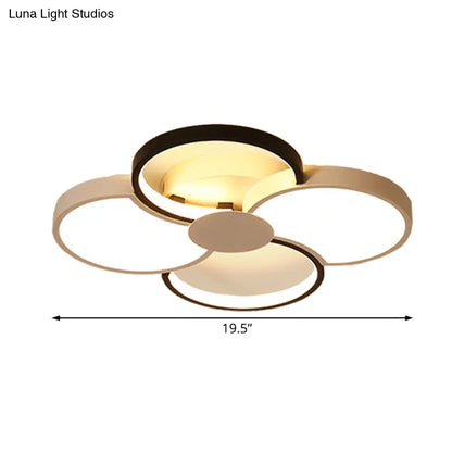 DecorBites™ Black and White LED Flower Ceiling Light with Acrylic Shade in 3 Light Options, 16.5"-23.5" Wide for Bedrooms