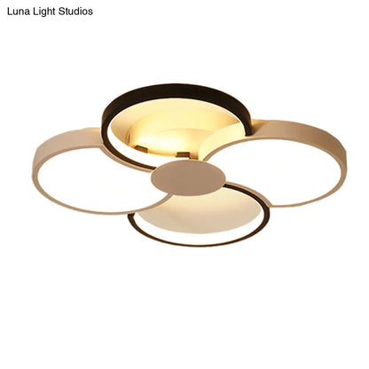 DecorBites™ Black and White LED Flower Ceiling Light with Acrylic Shade in 3 Light Options, 16.5"-23.5" Wide for Bedrooms