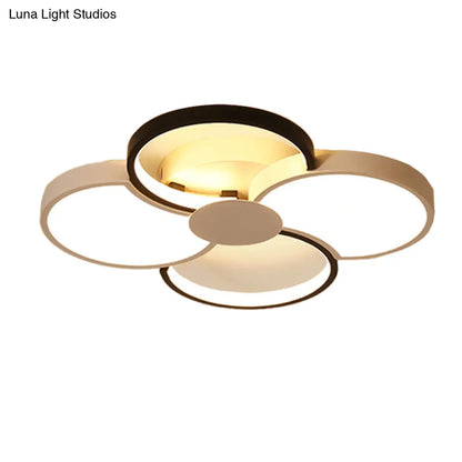 DecorBites™ Black and White LED Flower Ceiling Light with Acrylic Shade in 3 Light Options, 16.5"-23.5" Wide for Bedrooms