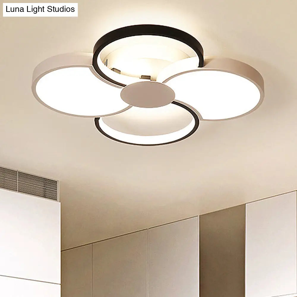 DecorBites™ Black and White LED Flower Ceiling Light with Acrylic Shade in 3 Light Options, 16.5"-23.5" Wide for Bedrooms