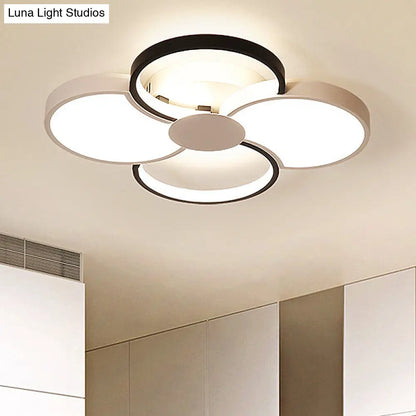 DecorBites™ Black and White LED Flower Ceiling Light with Acrylic Shade in 3 Light Options, 16.5"-23.5" Wide for Bedrooms