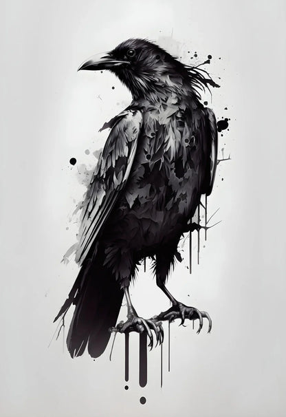 Black and White Mountain Tree Landscape Wall Art - 5 / 40x60cm Unframed