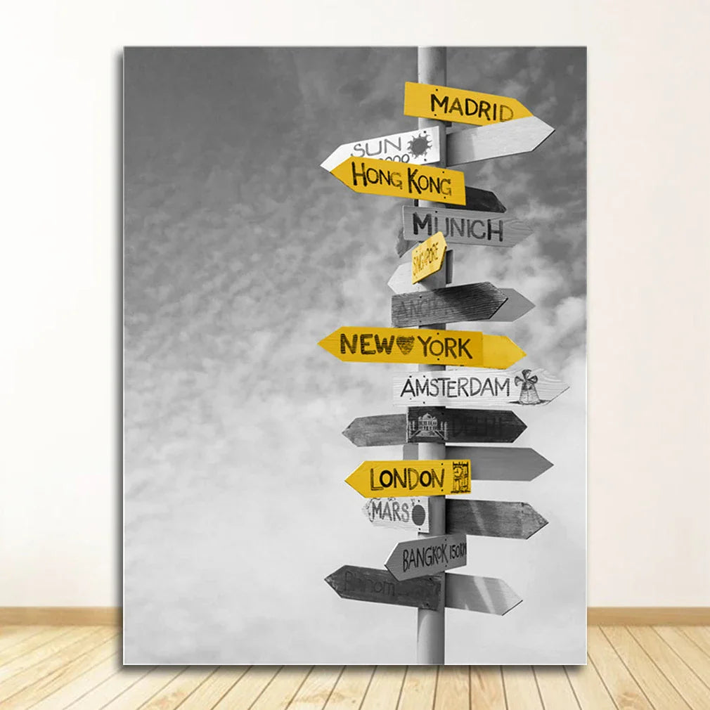 Black and White Nordic Landscape Canvas Set - Posters