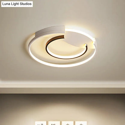 DecorBites™ Black and White Simple Acrylic LED Flush Mount Light for Bedroom - Warm/White, 16"/19.5" Wide