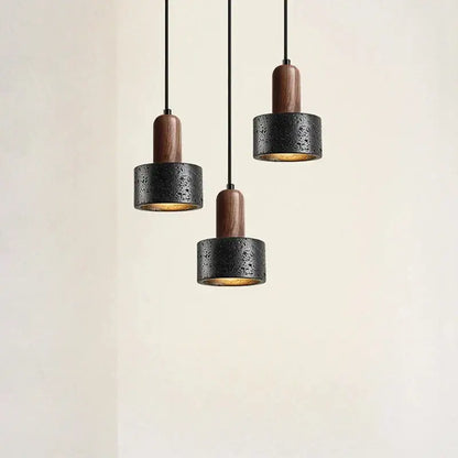 Three modern black and wood concrete pendant lights with textured shades for bedroom decorbites cream nordic decorbites cream nordic