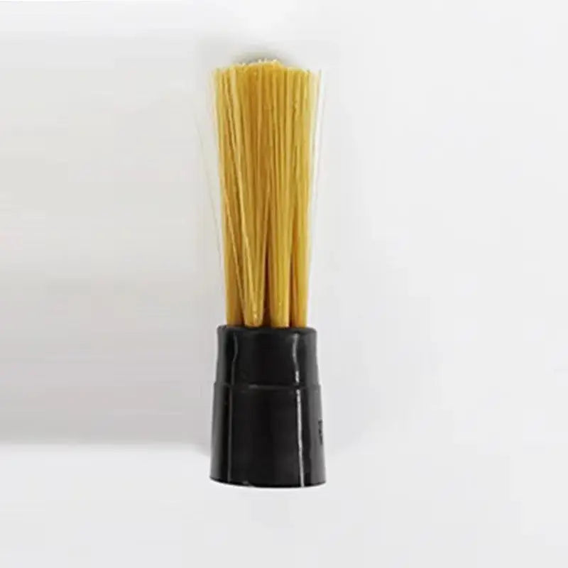 Yellow bristle coffee grinder brush with black plastic handle for decorbites coffee grinder cleaning tool