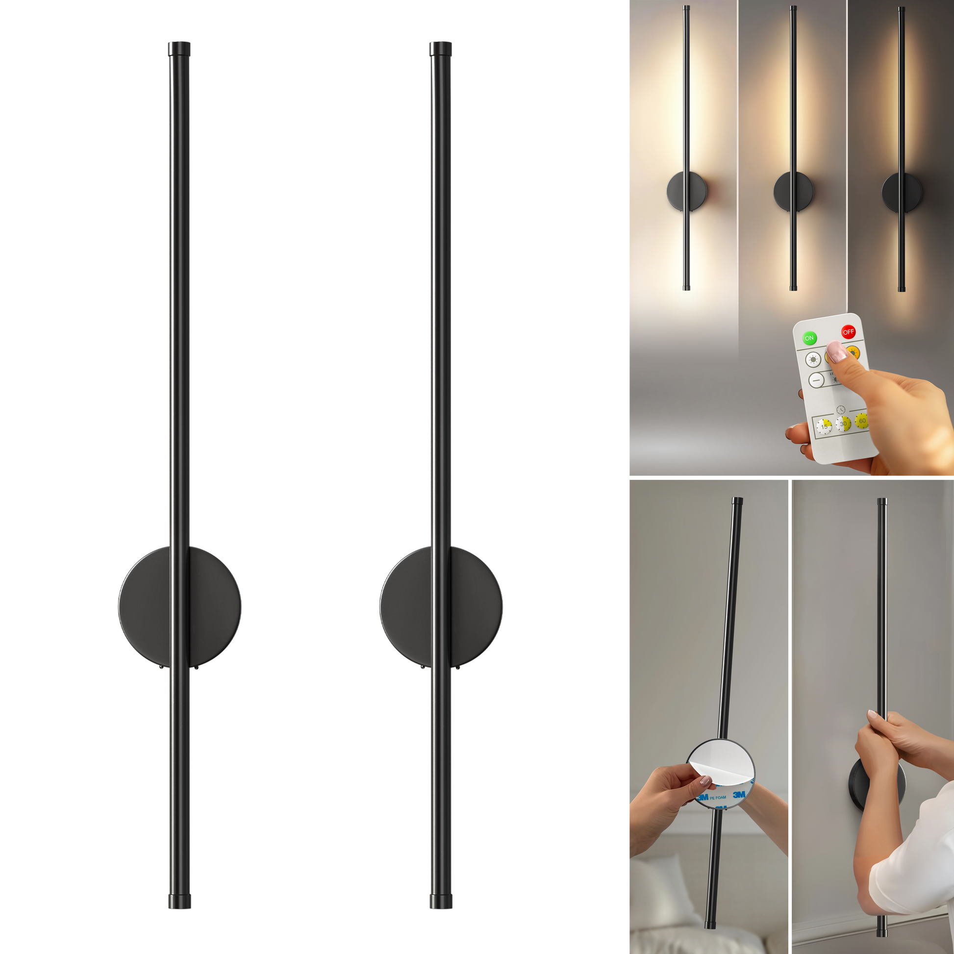 Modern wall sconce with remote.
