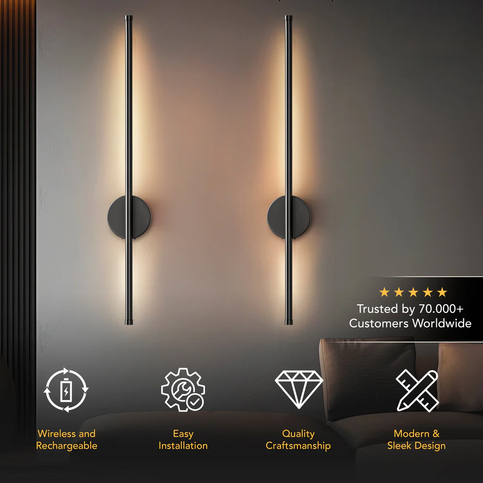 Modern wall sconces with sleek design.