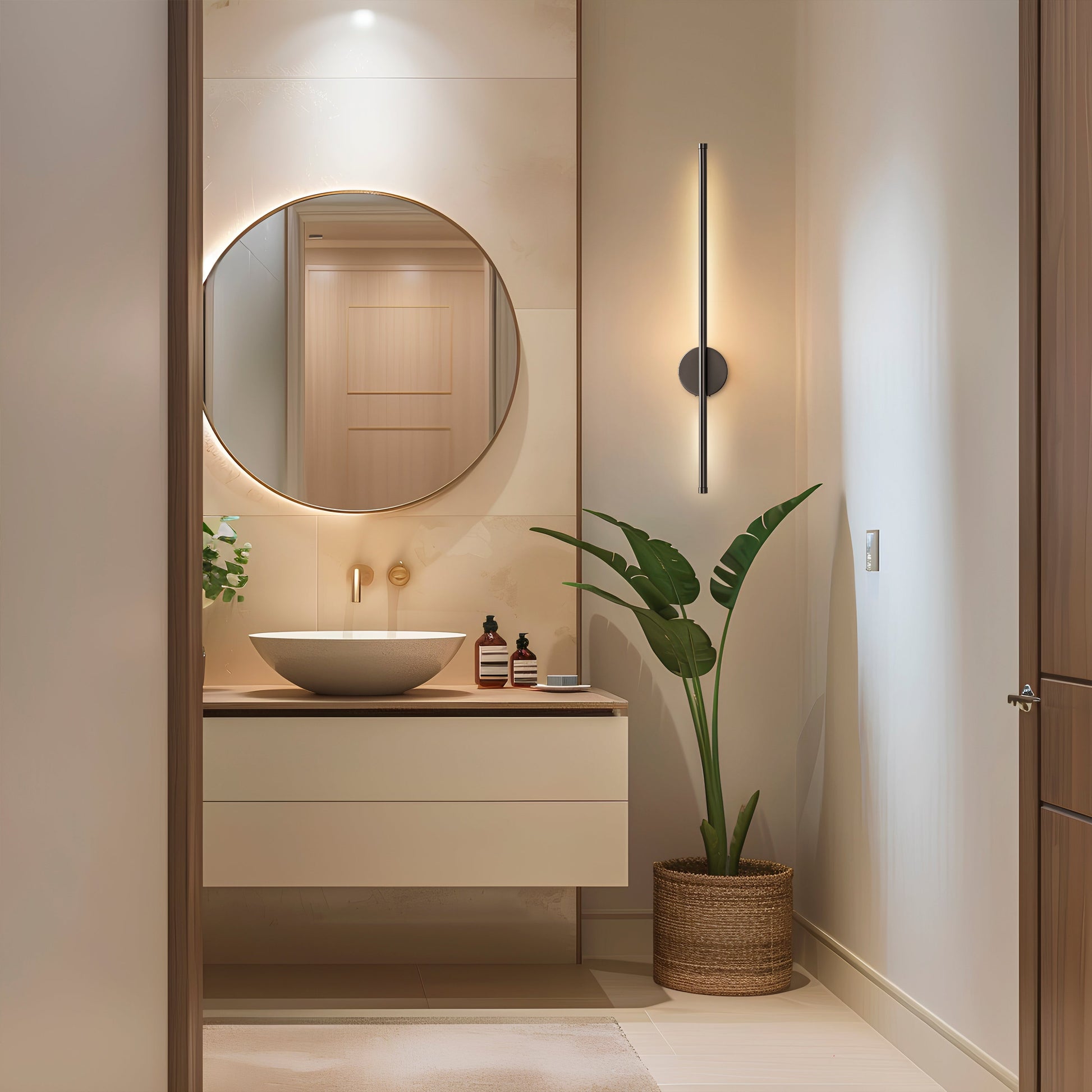 Modern bathroom interior.