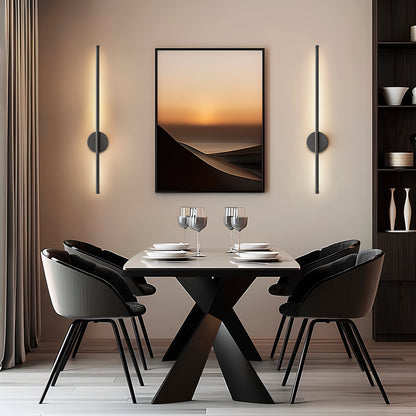 Modern dining room setup.