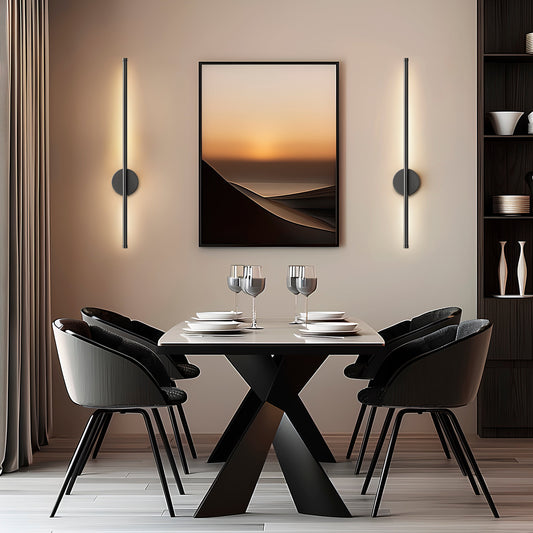 Modern dining room setup.