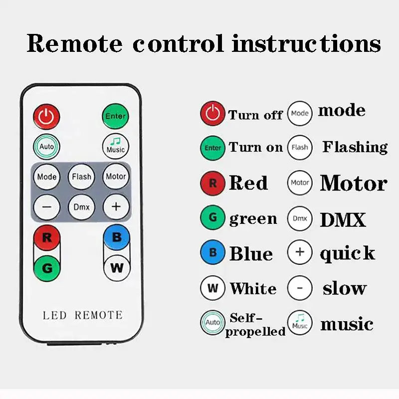 White plastic led remote control with colorful buttons for beam stroboscope laser music light for living room parties