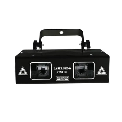 Black rectangular beam stroboscope laser with two projection units and handle for laser music light parties