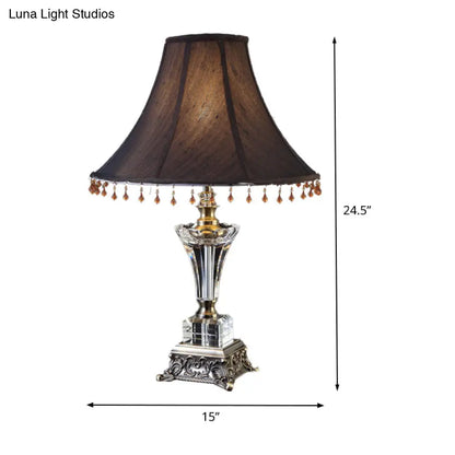 Black Bell Task Lamp: Modern 1 Bulb Table Light with Bronze Metal Base