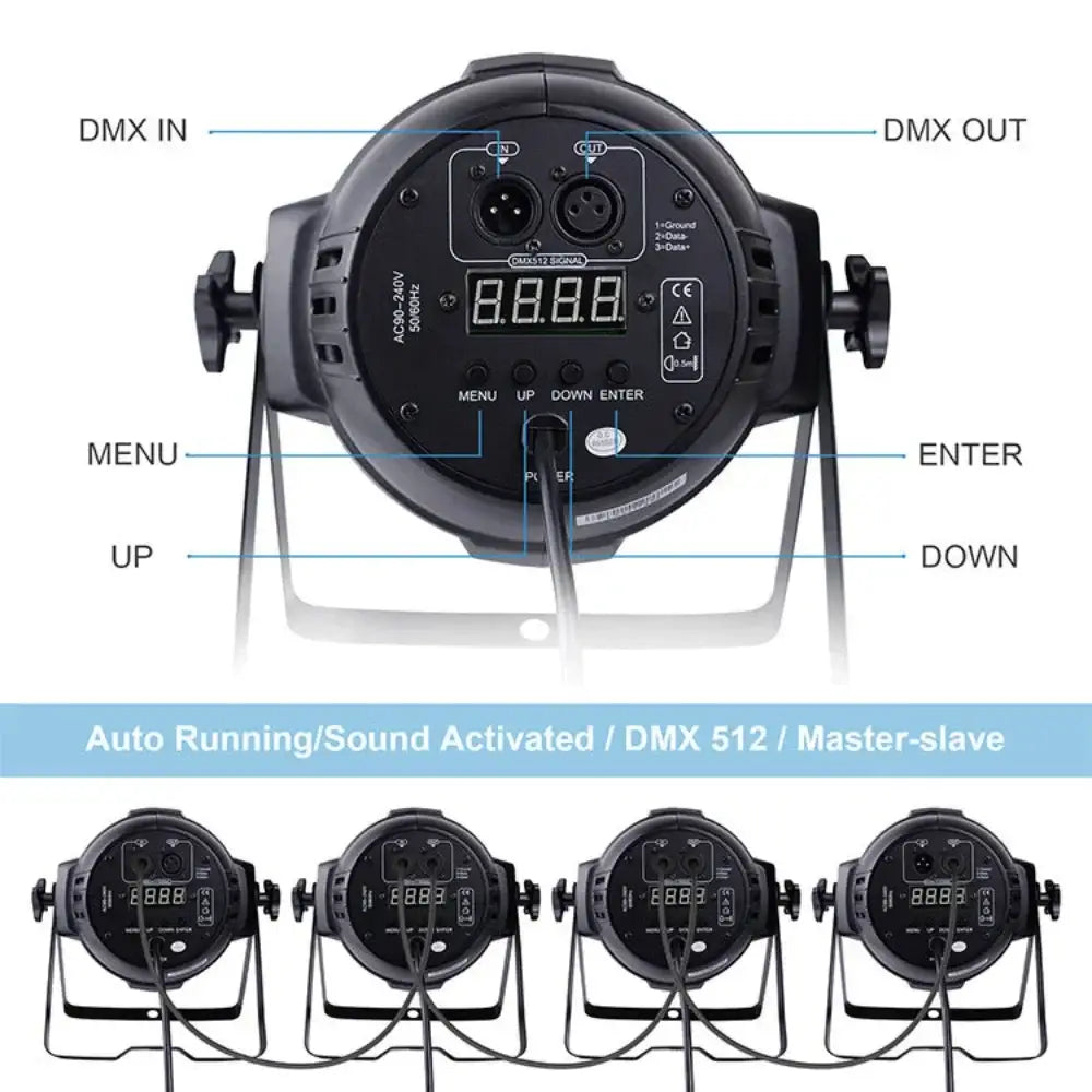 Black decorbites big dipper led par light with digital display and control buttons for event stage lighting