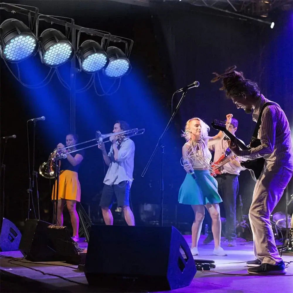 Blue stage lights with hexagonal lens patterns from decorbites big dipper led par light with stand for event lighting