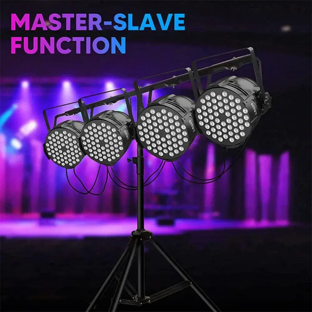 Black decorbites big dipper led par light with bright white circular leds mounted on tripod stand for event lighting