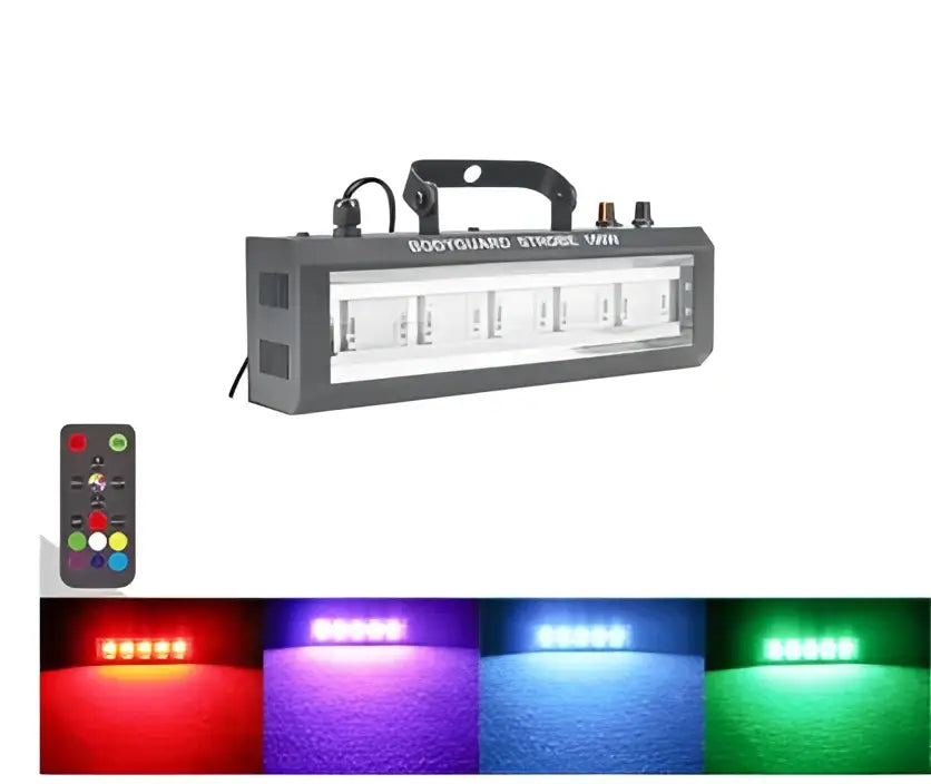 Black rectangular led strobe light bar with yellowish white 100w auto sound control and remote control