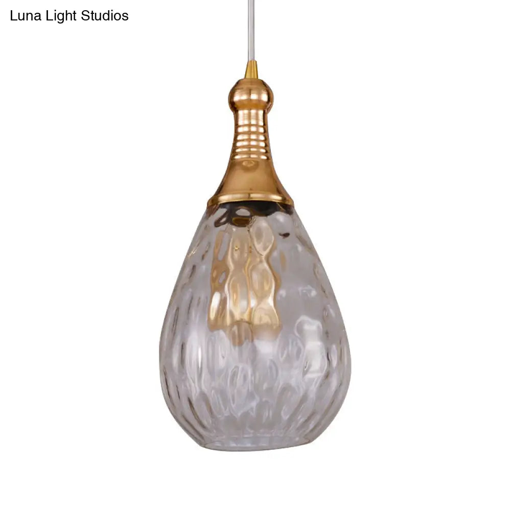 ديكوربايتس™ مصباح سقف على شكل دمعة أسود/نحاسي صناعي شفاف/كهرماني/رمادي زجاجي مائي، مصباح واحد معلق لغرفة النوم